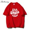 Shellsuning Oversized Letter Graphic T Shirts Men Summer Soft 100% Cotton Short Sleeve Tees Female Trendy Loose High Street Tops