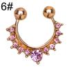 Fashion Women Rhinestone Inlaid Nose Ring Clip Hoop Piercing Body Jewelries