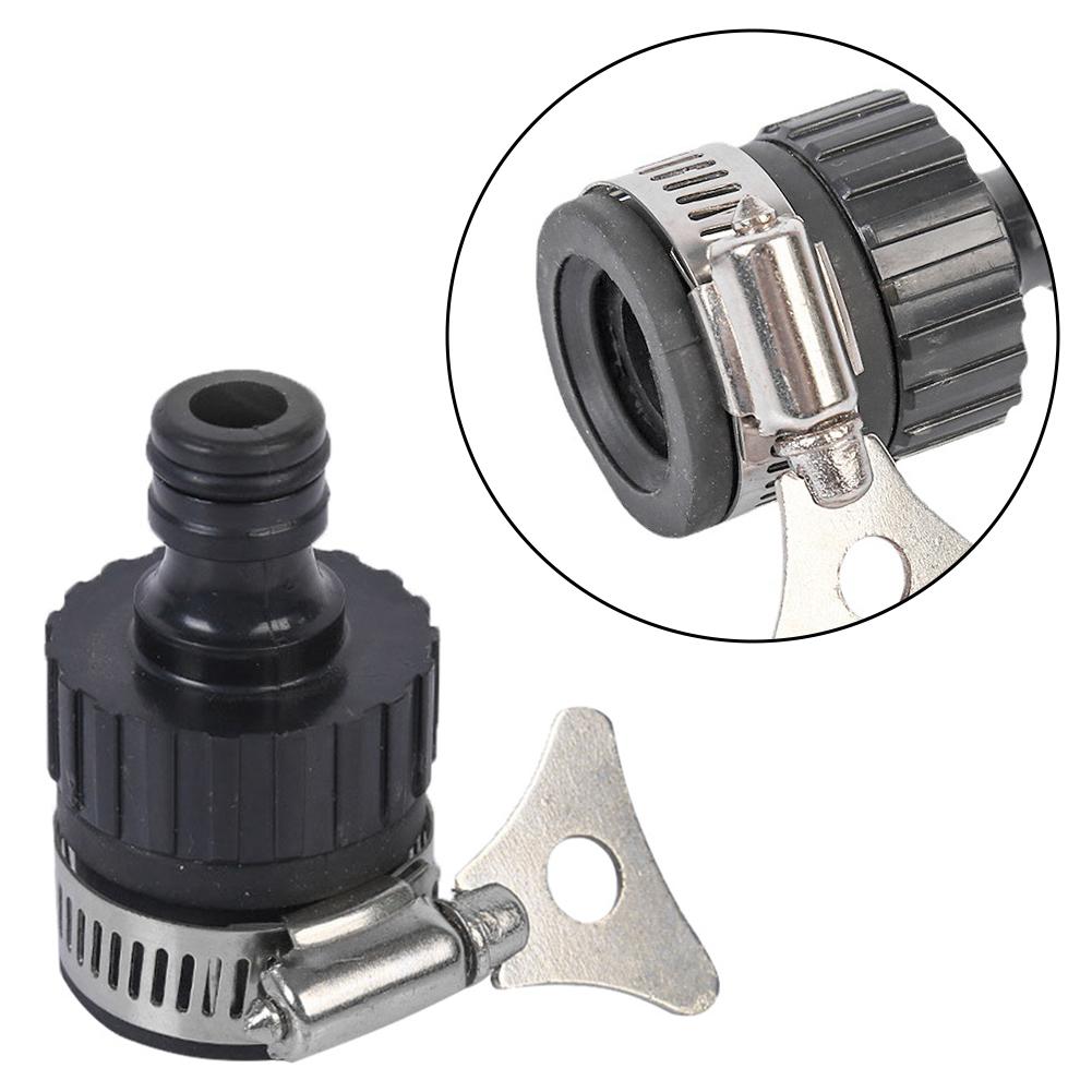 Secure Fit Multipurpose Hose Adapter for Taps Leakproof Quick Connect Seal with Rust Resistant Stainless Steel Clip