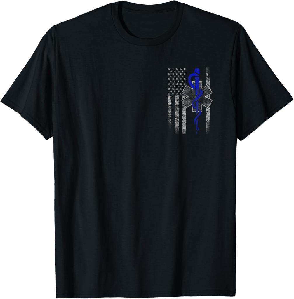Vintage USA Flag First Responder EMS EMT Paramedic TShirt 100 Cotton ONeck Short Sleeve Summer Casual Mens Tshirt Streetwear
