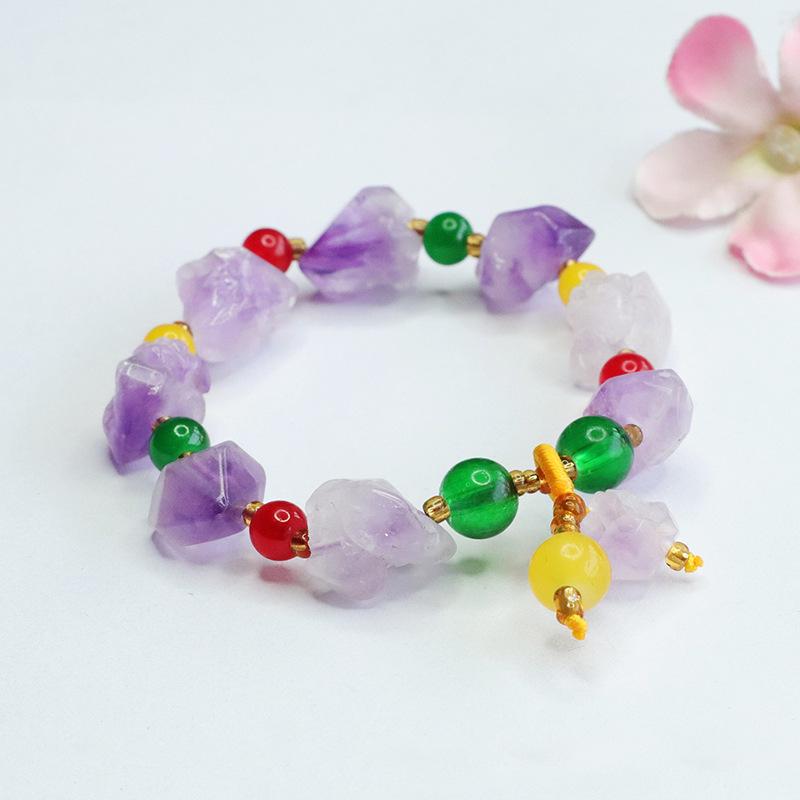 Juan Yu Amethyst Bracelet - Nine Purple Li Fire Hand String Gem Jewelry