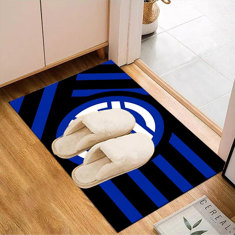 Inter FC Crest Printed Office Carpet Chair Cushion  Entryway Rug, Rugs for Living Room, Bedroom Christmas gifts