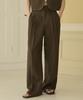 OPENING SUNSHINE Summer Double-Pleat Wide Pants_Brown