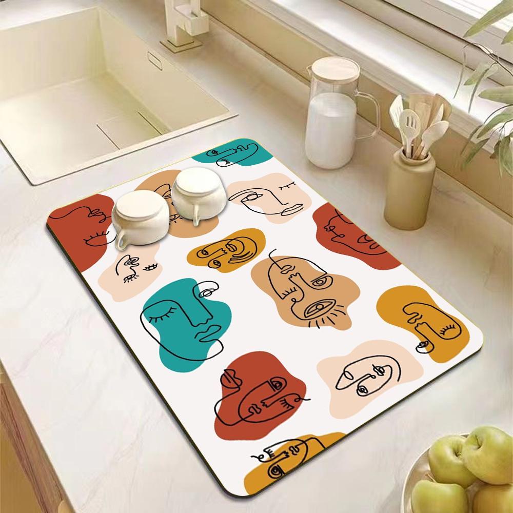 Rubber Drying Pad Non-slip Kitchen Super Absorbent Mat Guard Countertop Protector Kitchen Accessories Coffee Machine Pads