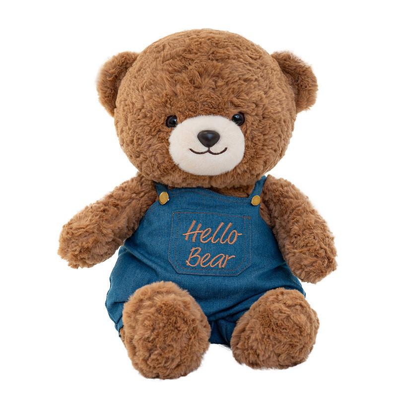 Cute Teddy Bear Plushie Doll With Strap Pants Design For Kids Sleep Gift Pillow