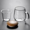 Creative Glass Tea Infuser Cup With Filter Transparent Flower Teacup  Handle Bamboo Lid Heat-resistant Fruit Tea Mug Drinkware