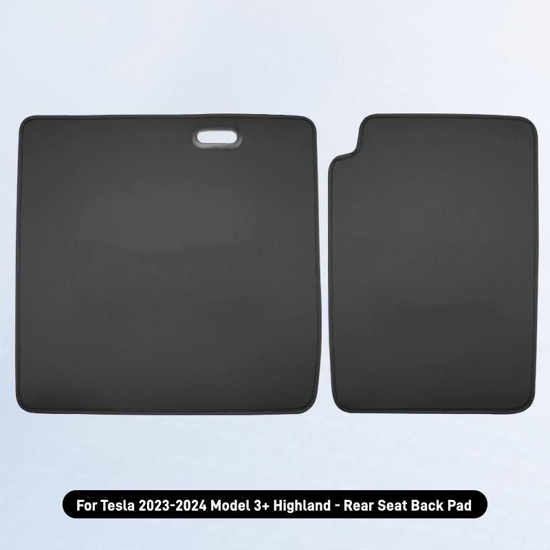 For Tesla Model 3 2025 Highland Rear Seat Back Cover Leather Second Row Seats Backrest Protector Mat Car Interior Anti Kick Pads