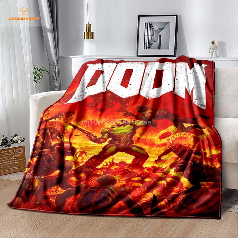 

Игровое одеяло, фланелевое покрывало DOOM, уютное мягкое флисовое покрывало