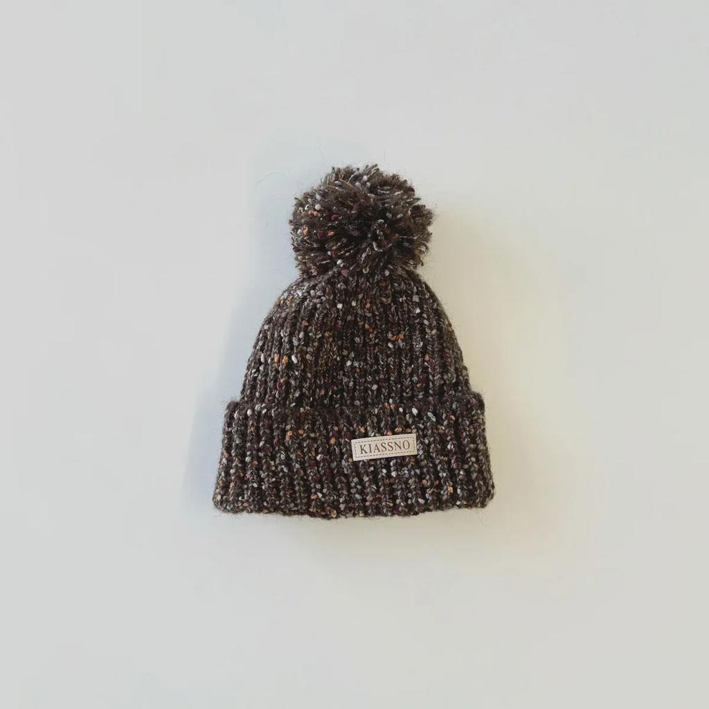 Chic Warm Kids Beanie for Boy Girl Fashion Retro Knitted Hat Furry Ball Autumn Winter Warm Fleece Plush Children Crochet Bonnet