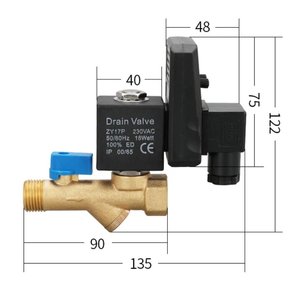 220VAC 24VDC Brass Valve with Automatic Switch of Electronic Drain Valve for Air Compressor