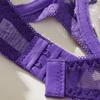 Purpure Embroidered Mesh Lace Bra Set - Ultra-thin & Sexy Lingerie
