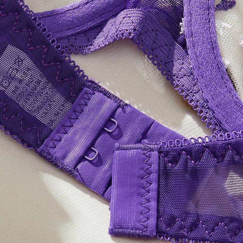 Purpure Embroidered Mesh Lace Bra Set - Ultra-thin & Sexy Lingerie