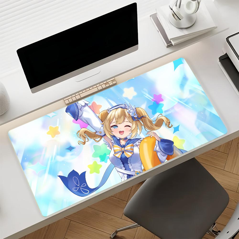 Gaming Mouse PadLarge Desk MatAntislip Stitched Edges Anime Girl with Music Notes Print Keyboard Pad for Gamer Home Office