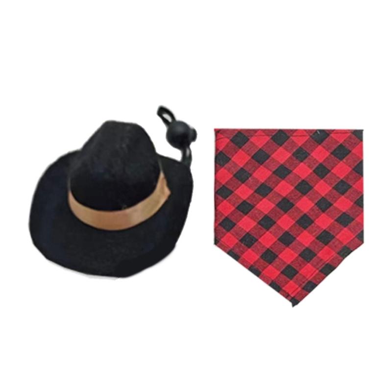 

Hamster Bandana Plaids Halloween Pet Costume Triangular Scarf Party Photo Props