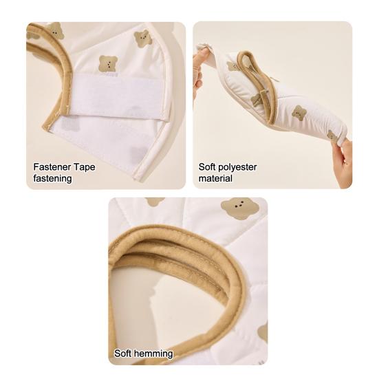 Pet Cone Collar Waterproof Cat Recovery Collar Cute Bear Print Soft Recovery Cone