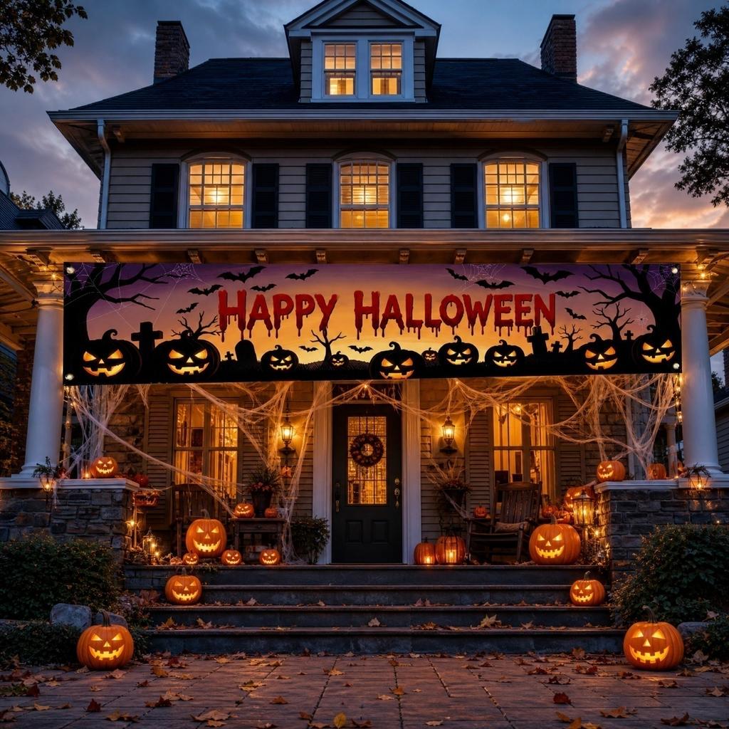 Halloween Pumpkin , 300cm Fall Party Decoration, Festive Bunting for Home