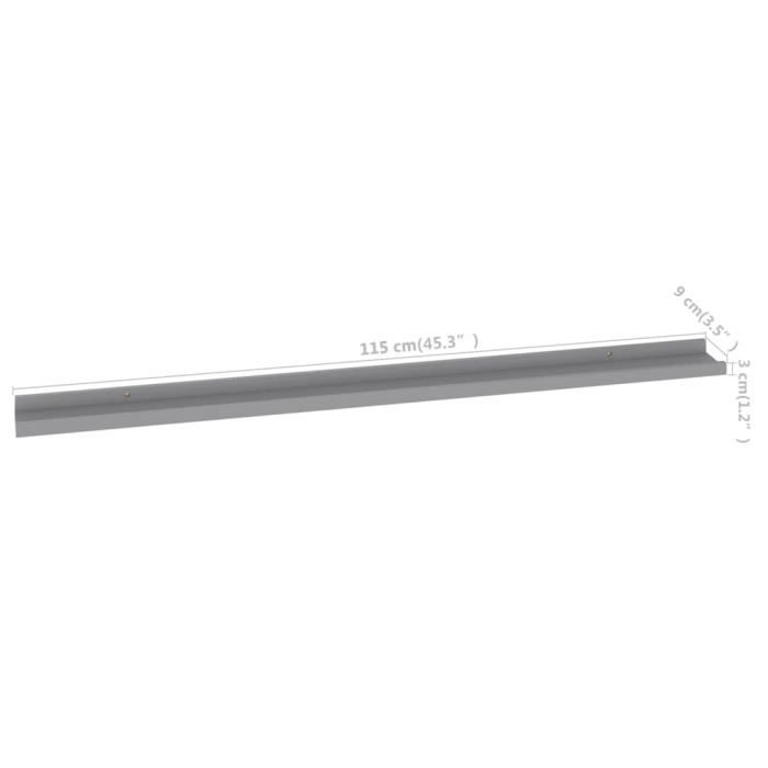 VidaXL Wall Shelves 4 Pcs Grey 115x9x3 Cm