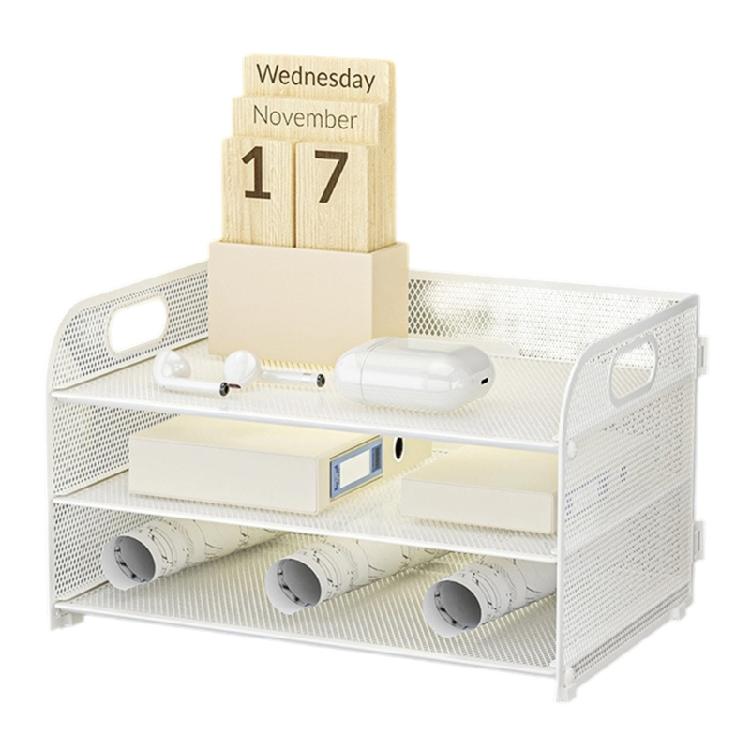 Organizador de Mesa de 3 Níveis Bandeja de Cartas Porta-Documentos Bandejas de Arquivamento Organizador de Papel Acessórios de Mesa Cadernos Suporte Classificador