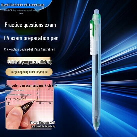 

DianShi 0.5 Black Ink Quick-Dry Exam Prep Pen - Ideal for Writing & Exercises 0.5mm