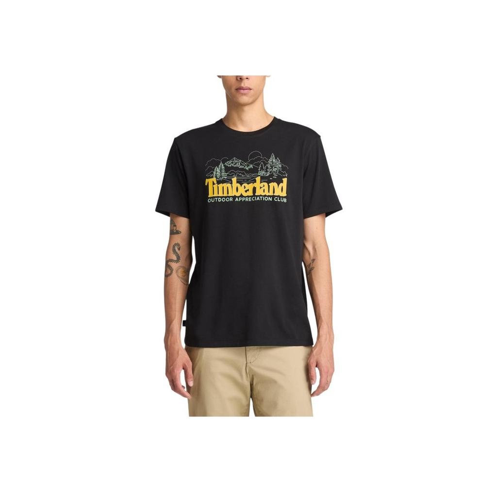 Timberland Casual Breathable Round Neck Short Sleeve T-Shirt Men Tops Black A6B8V-001