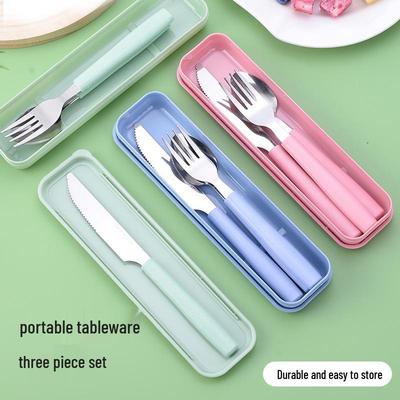 Zarif Paslanmaz Çelik Taşınabilir Çatal Bıçak Takımı - Kaşık, Çatal, Bıçak Hediye Seti Açık Hava Yemekleri İçin