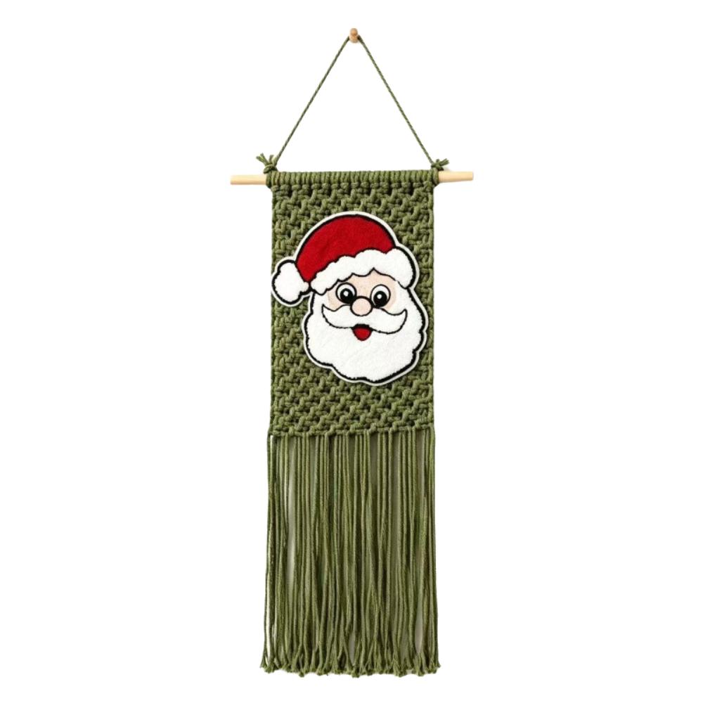 Santa Claus Christmas Tree Tapestry Bohemian Style Cotton Rope Tapestry Living Room