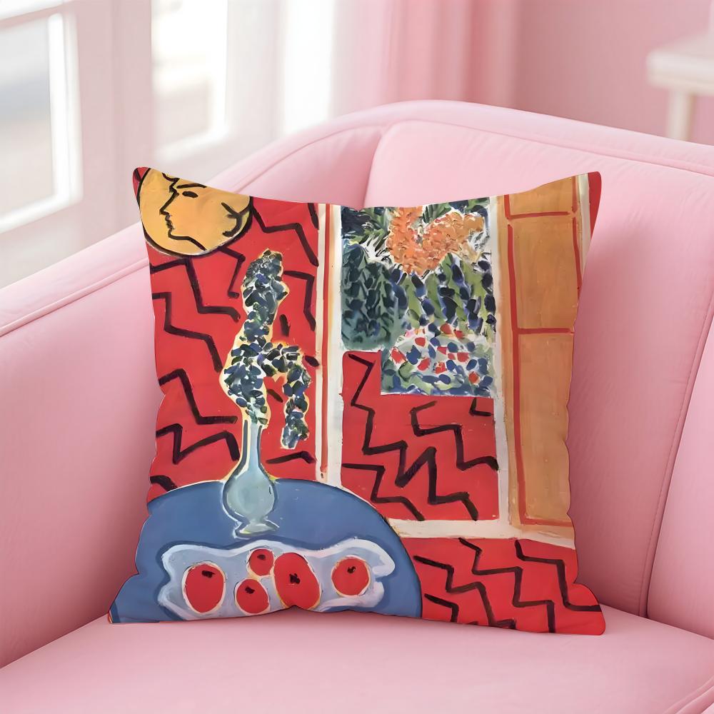 bright HHenri Matisse Cushion Cover Pillow Case Ultra Soft Skin Friendly Fabric Cloud Like Comfort Concealed Zipper