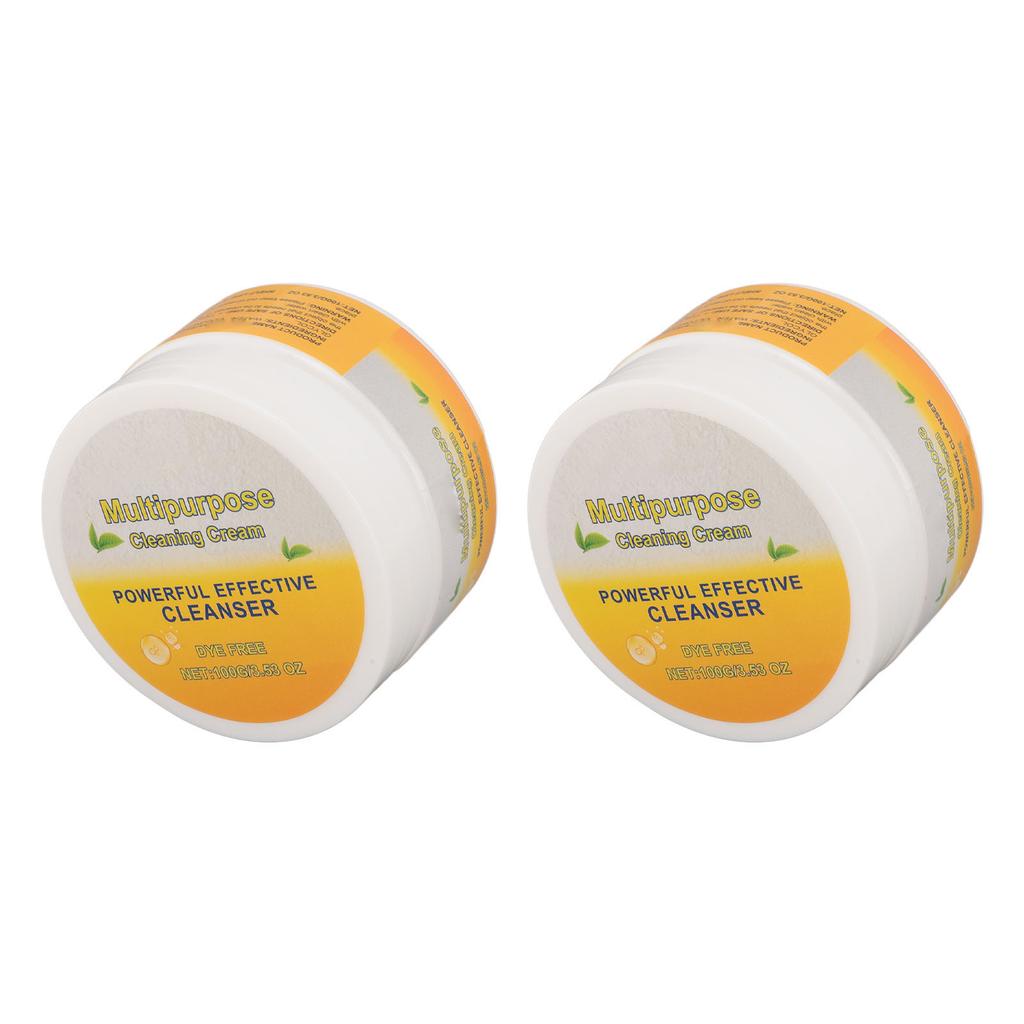 2 Pcs All Purpose Cleaning Paste No Dye Oil Dirt Removal Safe Multipurpose Cleaning Cream for Househ