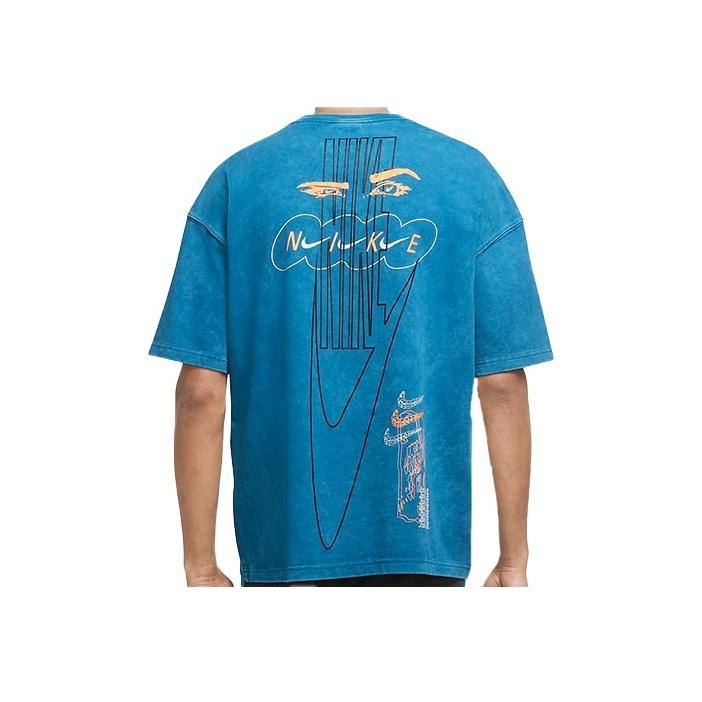 Nike Sportswear Logo Crew Neck Short Sleeve T-Shirt Men Tops Blue DC2729-301