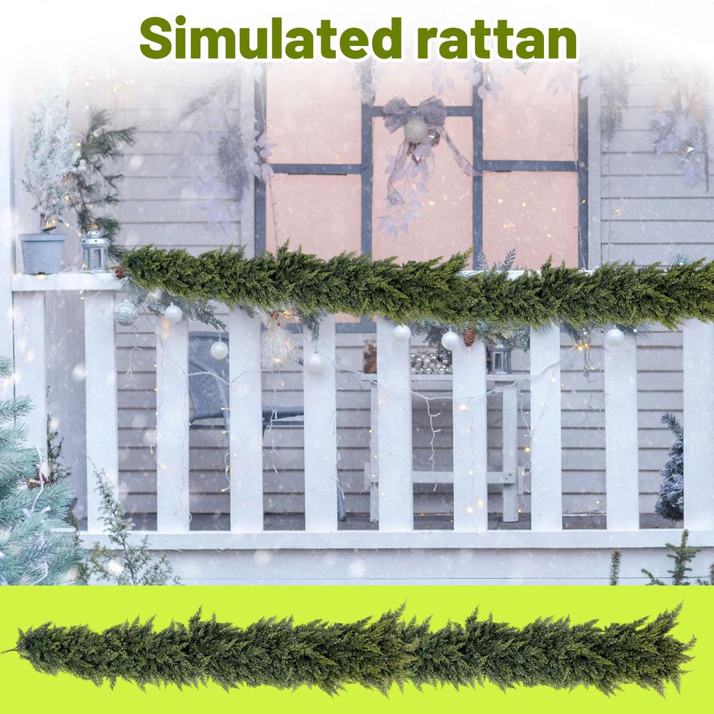 Artificial Simulation Christmas Leaf Cane Soft Feel Needle Vine Door Head Decoration Wall Hanging