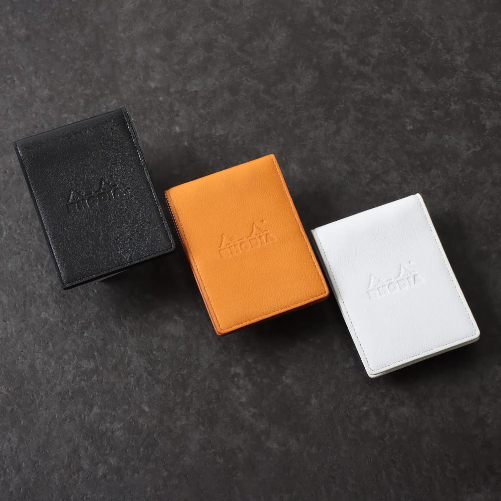 RHODIA Mini 3-Ring System Organizer (11x8cm, 11mm Ring Diameter, Goat Leather) Brion Orange Cf11ogz02-or