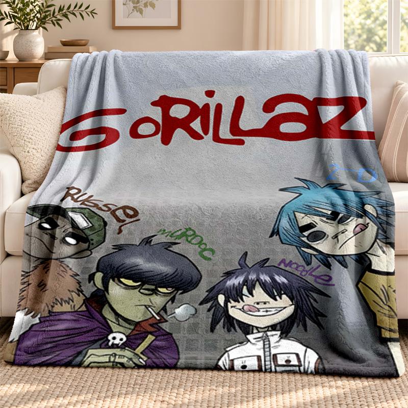 Gorillaz blanket Flannel Blanket Soft Cozy Plush Throw for Sofa Bed Lightweight Home Decoration Outdoor camping