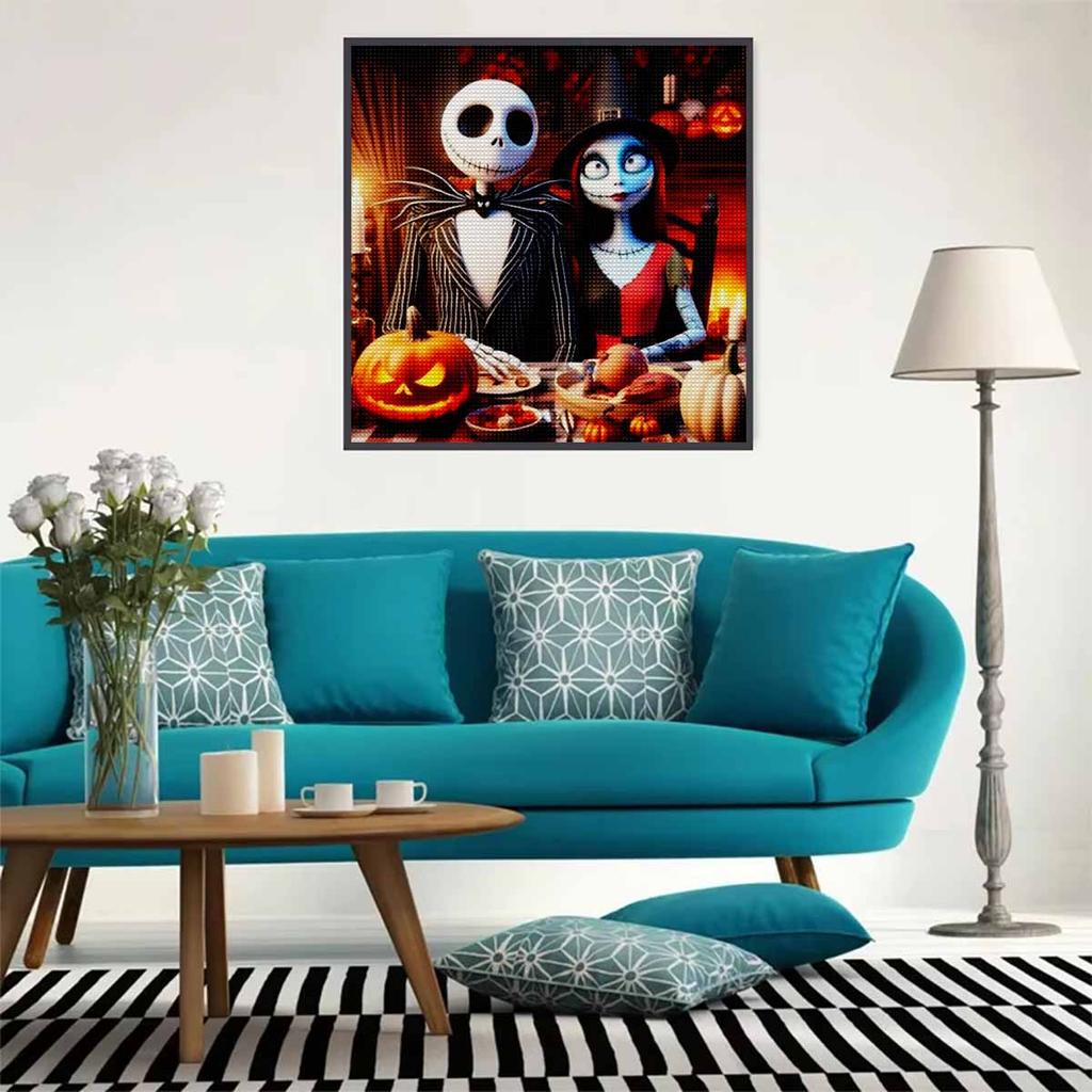 5D DIY Diamond Painting Kit, Skeleton Lover, Adult Beginner 5D Round Diamond Embroidered Crystal Mosaic Crafts, Suitable for Home Wall Settings