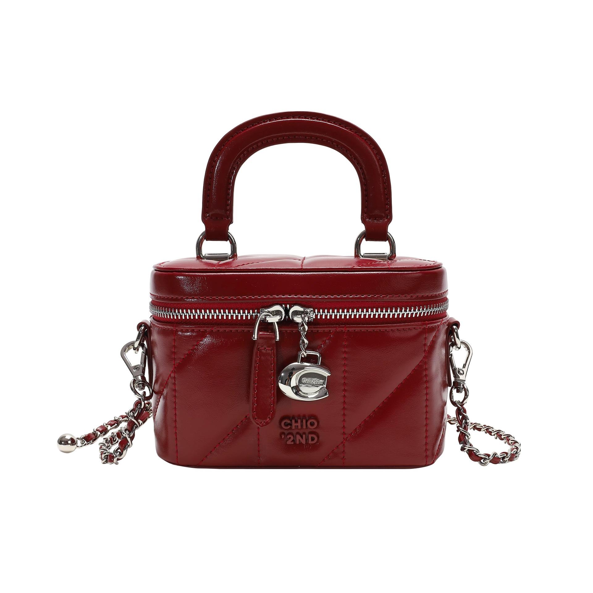 

Сумка Manor Box Bag бордового цвета для женщин 2024 года, новая мини-сумка через плечо с цепочкой