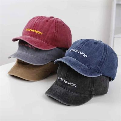 Fashion Letter Embroidery Short Brim Baseball Cap Soft Top Washed Cotton Sunscreen Caps Men Women Summer Outdoor Streetwear Hat