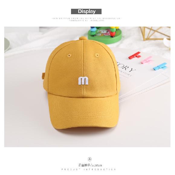 Hat Parent-child Simple M Letter Embroidered Baseball Cap Sun Protection Breathable Unisex Baby Duckbill Cap