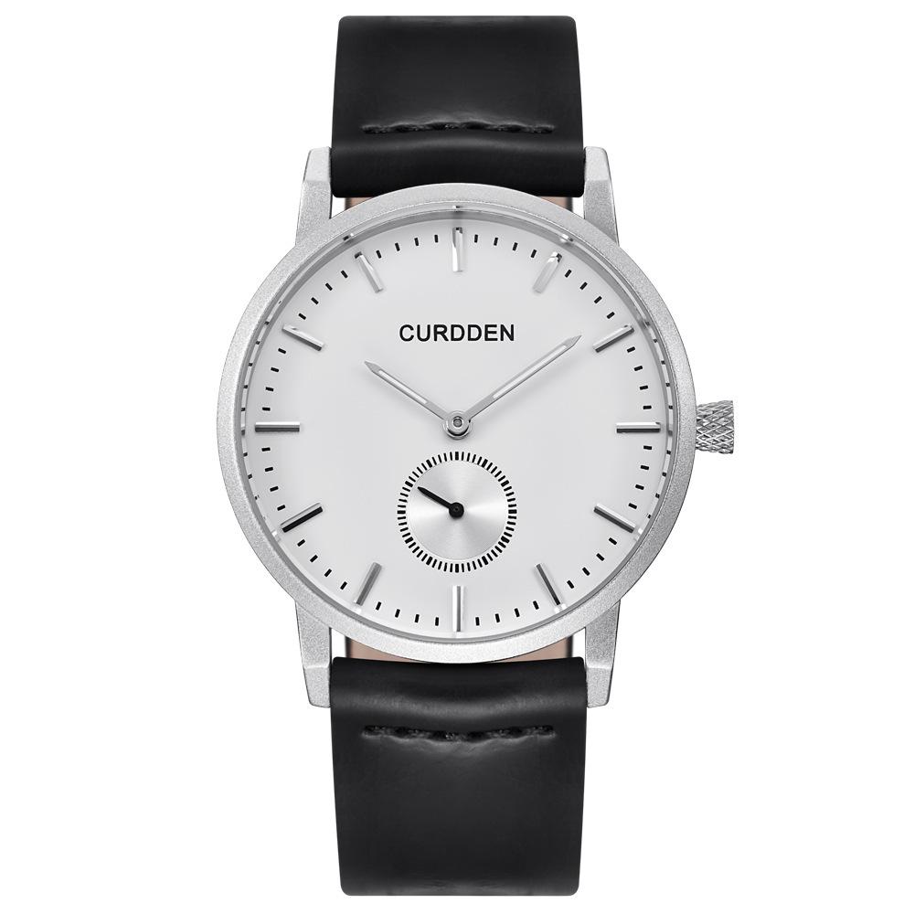 CURDDEN Мужские часы Кварцевые часы Кожаный ремешок Кварцевые часы с круглым циферблатом — фото 5