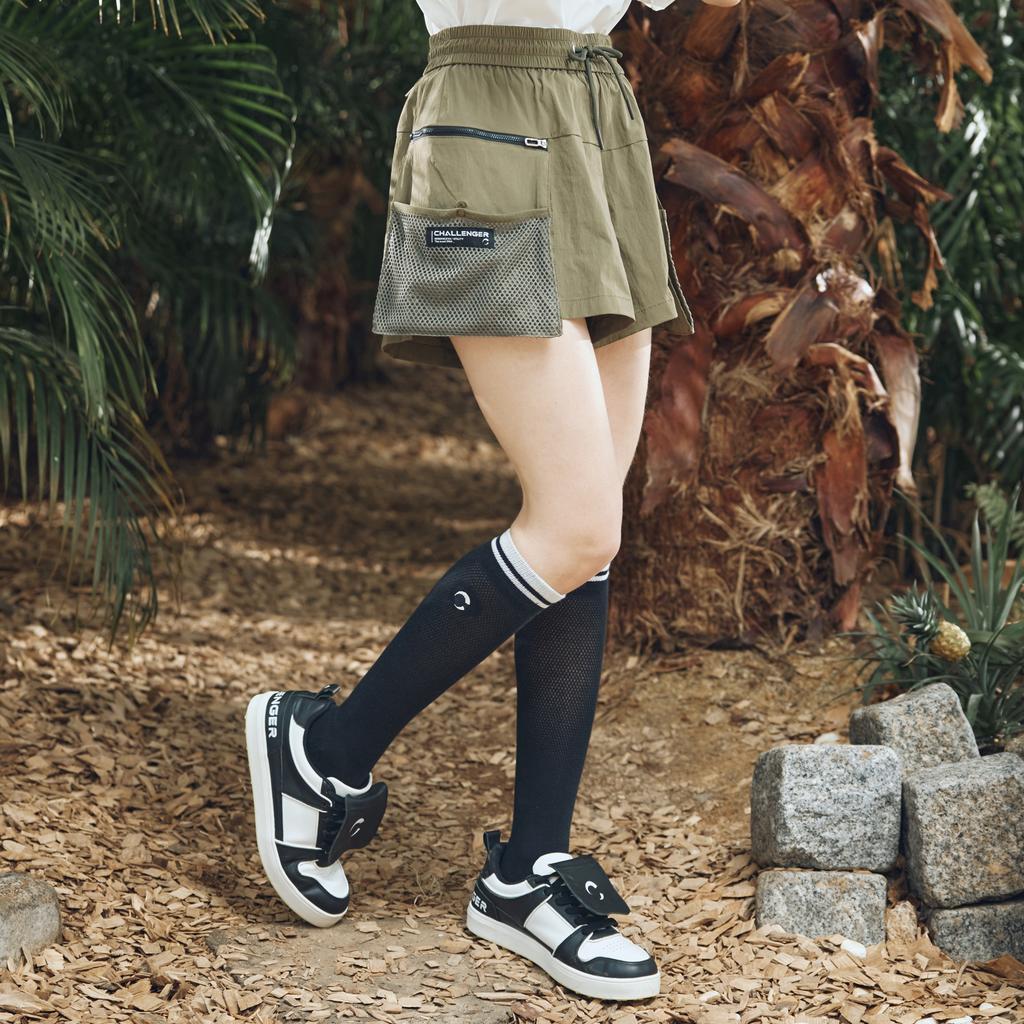 CHALLENGER Women'S Culottes With Detachable Mesh Big Pockets And Waist Drawstring, Khaki