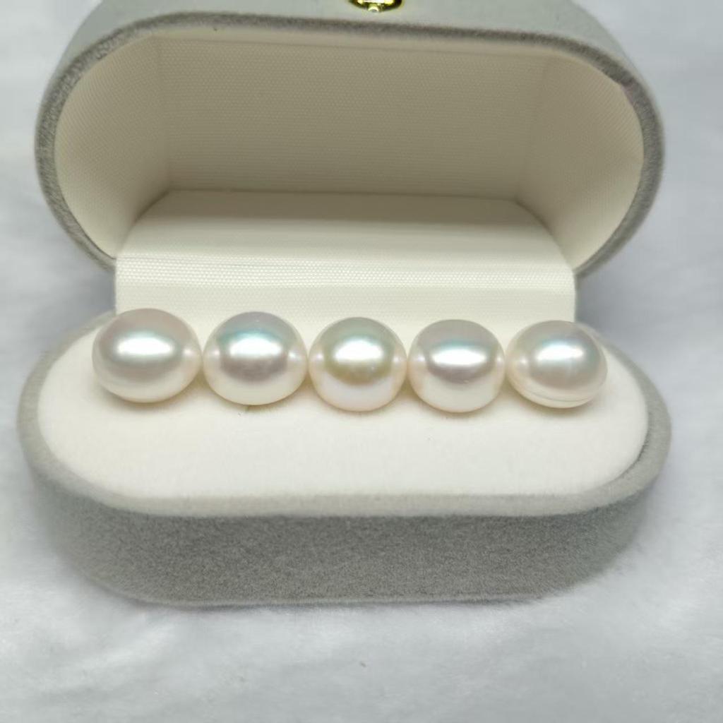 Rose Manta Half-Drilled Freshwater Pearl Beads 10-11mm, 4A Quality for DIY Earrings