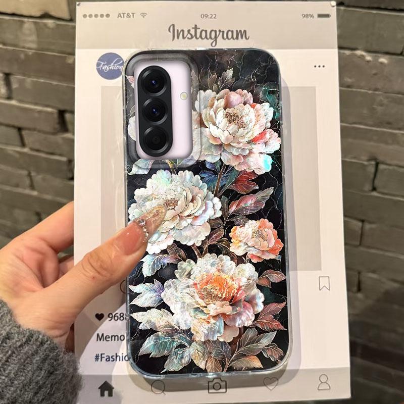 Luxury Flower Aesthetic Women Case For Samsung Galaxy A56 A16 A17 A26 A36 A06 A07 A55 A35 A25 A54 S24 S25 Ultra S22 S23 FE Cover