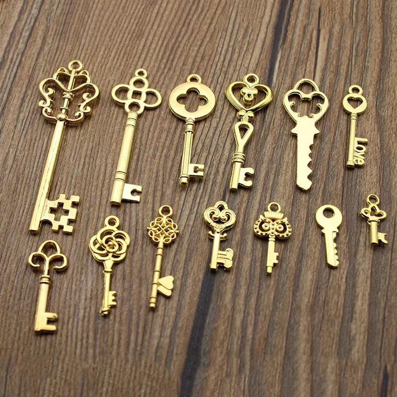 26pcs Key Charm Vintage Metal Mixed key Charms Pendants For Jewelry Making Diy Handmade Bracelet Necklace Decoration Accessories
