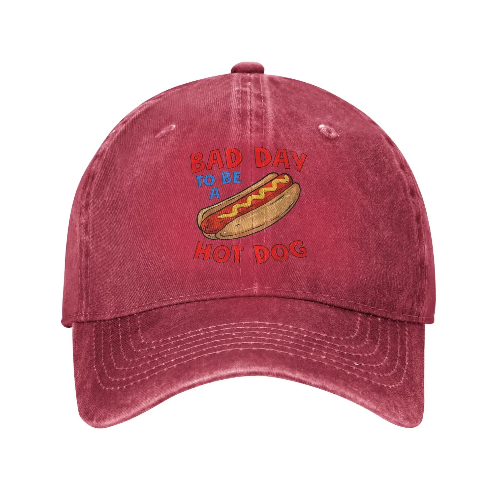 

Bad Day To Be A Hot Dog Baseball Cap Sun Wieners Funny 4th Of July Adjustable Washed Trucker Hat FeUnisex Unisex Baseball Caps One Size