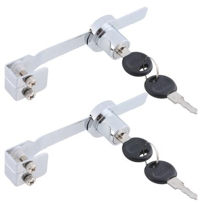2Pcs Sliding Glass Door Ratchets Lock with Key Showcases Display Case Lock Security Glass Case Lock Easy To Install