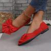 Spring New Style Pointed Toe Shallow Mouth Breathable Comfortable Casual Flat Shoes Wear-resistant Non-slip Bow Women's Loafers