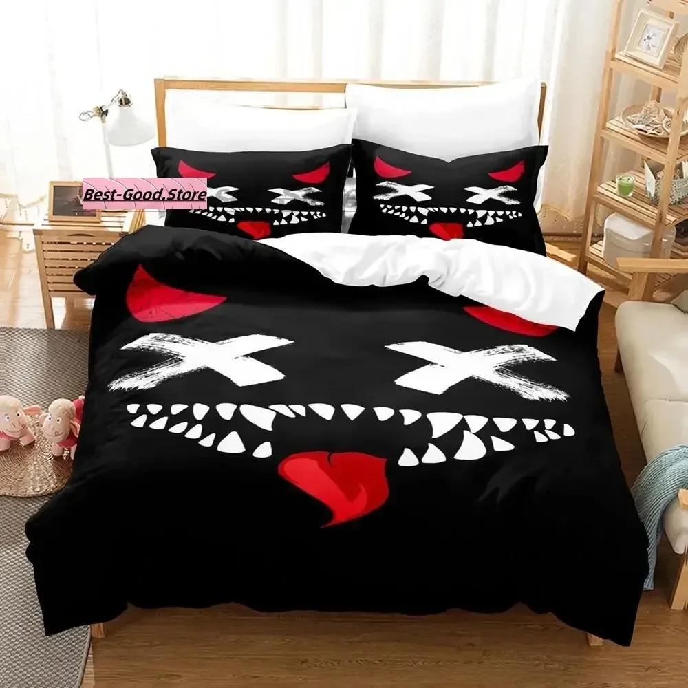 Devil Smiling Face Bedding Set Single Twin Full Queen King Size Bed Set Aldult Kid Bedroom Duvetcover Sets 3D Print