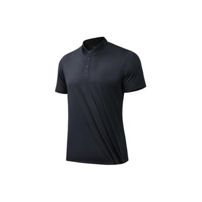 Training Series Solid Color Moisture Wicking Breathable Casual Polo Shirt Men Tops Black 952427121-5