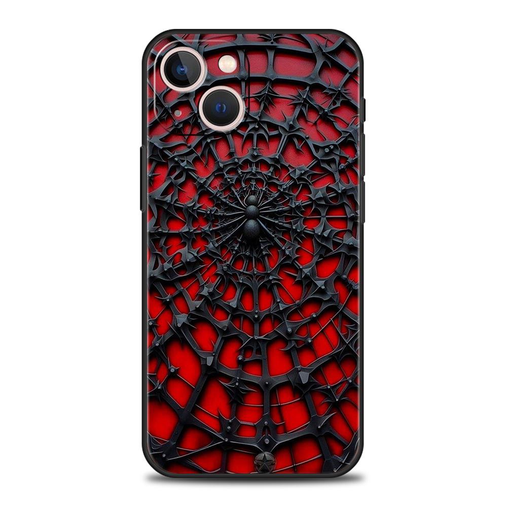 Phone Case Cover for iPhone 17 16 15 14 13 12 Pro Max 11 Pro Max 17 AIR Plus Shockproof Soft TPU Shell Spider Web Fundas Capas