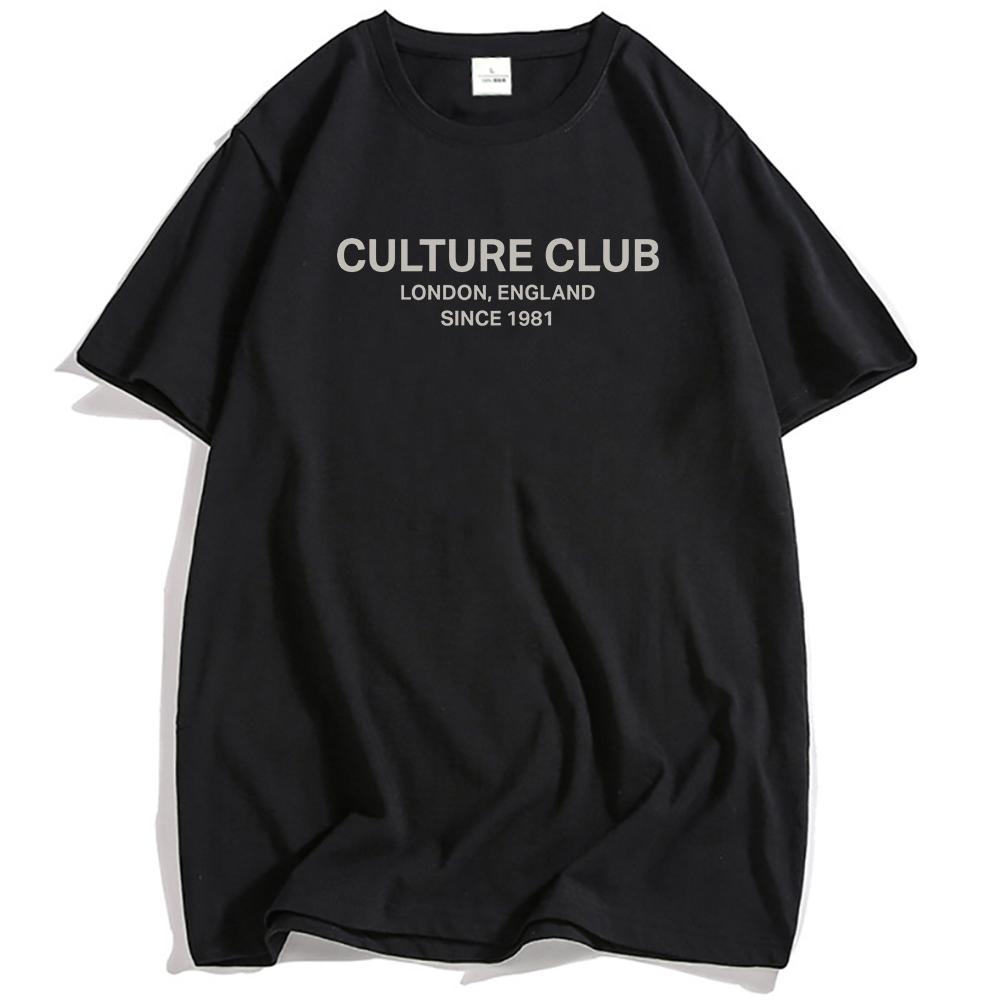 CULTURE CLUB Since 1981 Tshirts Unisex Streetwear Loose Men Women Cotton T-shirt Graphic Print Clothing Male O-neck Casual Tees