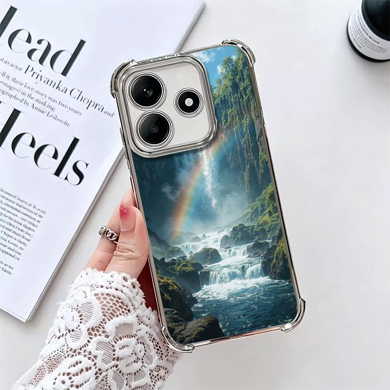 

Forest Waterfall Niagara Falls Soft Phone Case For Xiaomi Redmi Note 14 15 Pro Plus 13 12 11S 11T 5G 10 9S 9 Plating Anti-Fall F Redmi Note 9S