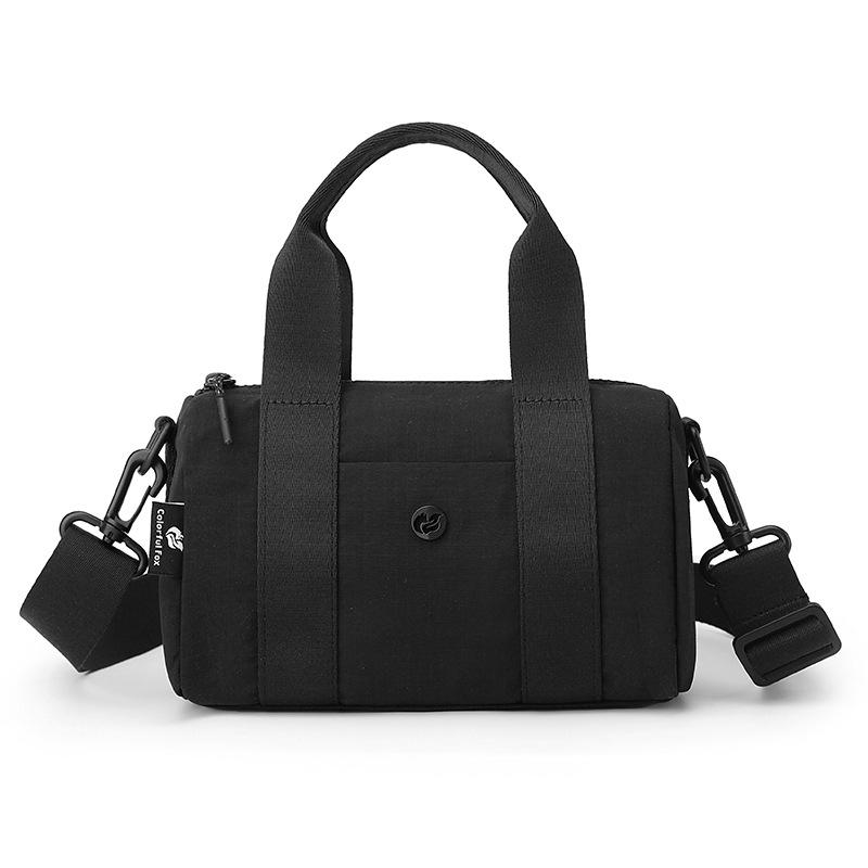 Nylon Pillow Shape Shoulder Bag With Top Handle Multi Zipper Pockets Lightweight Travel Tote For Women Daily Commute